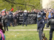 Auch beim AfD-Fest zum 1. Mai war Polizeischutz notwendig. (Screenshot: YouTube)